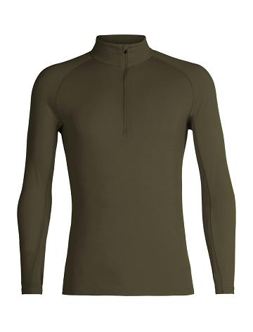 Loden Icebreaker BodyfitZone™ Merino 200 Zone Thermal Long Sleeve Half Zip Top Men's Base Layers | AU 1335UZGT